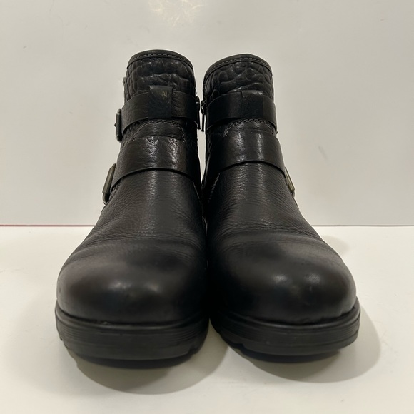Bionica All-Weather Double Strap Buckle Side Zip Black Leather Boots Size 7 M - Picture 2 of 12